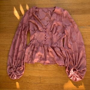Sheer pink Shein blouse size S